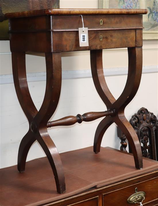 A 19th century French work table W.51cm